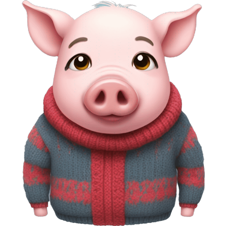 Pig wearing a sweater emoji