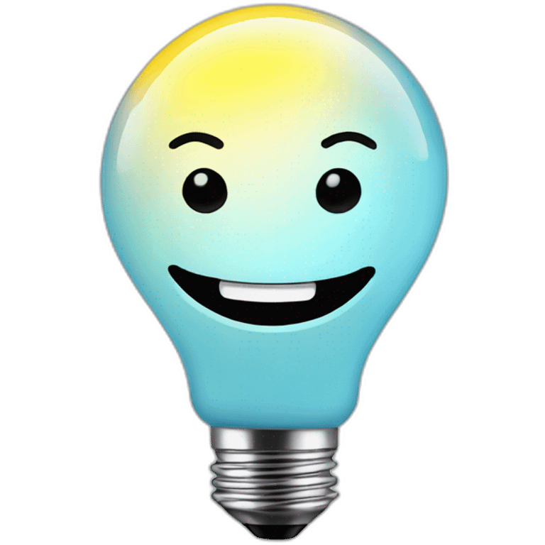 cute lightbulb with smile emoji