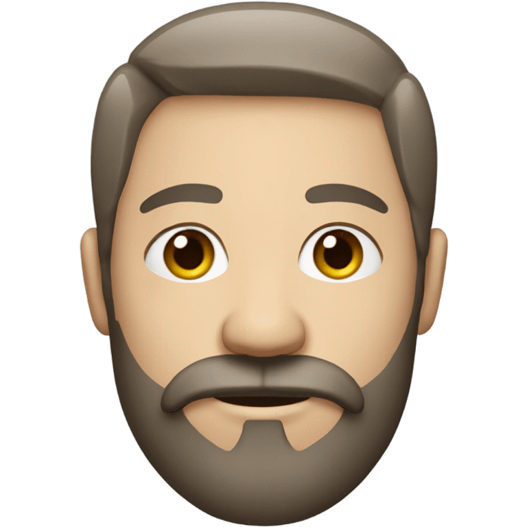 short hair man with fair skin and detailed beard and moustache emoji