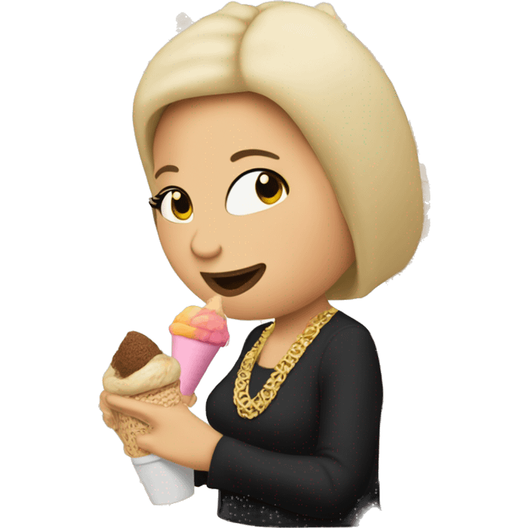 barbra streisand licking an ice cream cone emoji