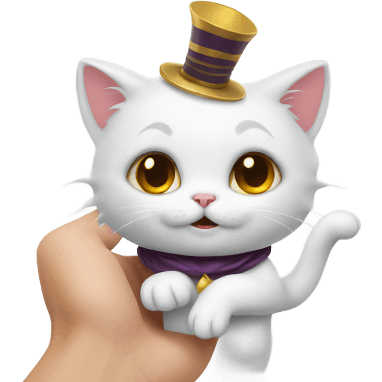 A cute kitty doing a magic trick  emoji