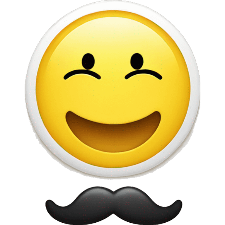 a yellow circle smiley face that has some milk brushed above the mouth so that looks like a mustache emoji