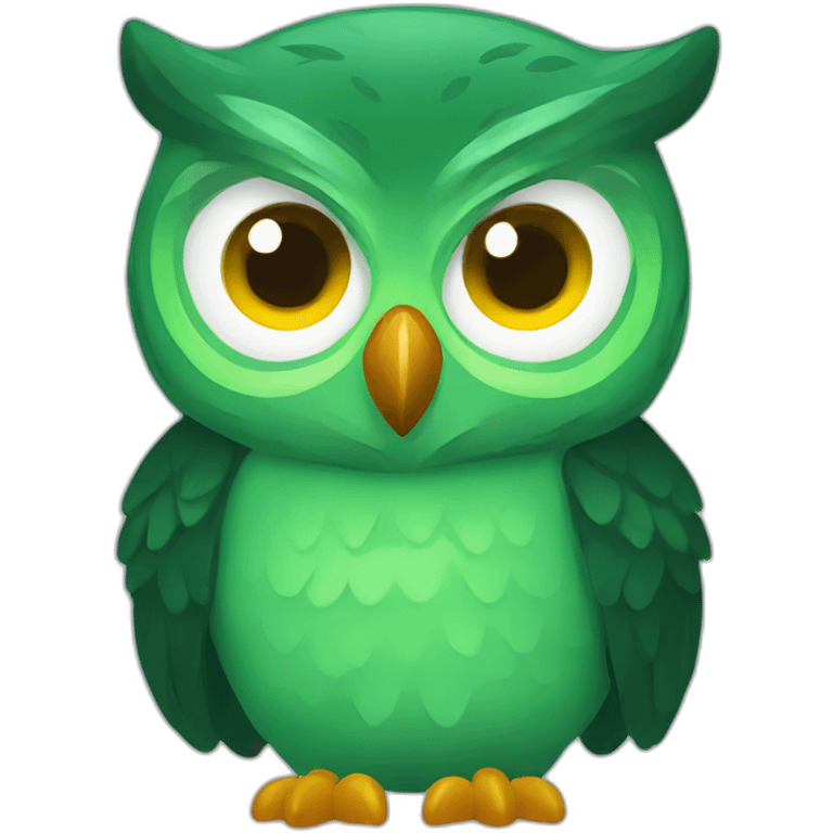 evil duolingo green owl emoji