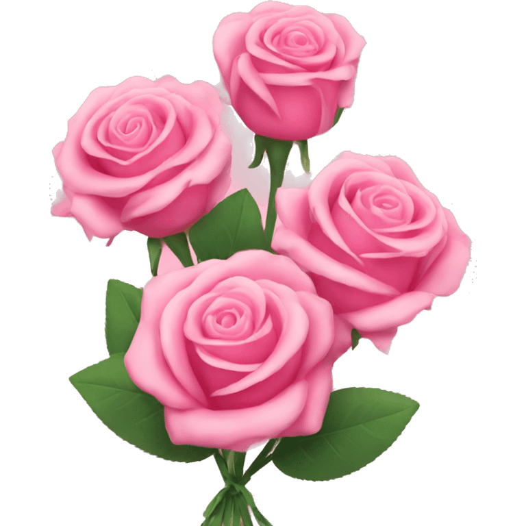 Pink roses bouquet with ribbon emoji