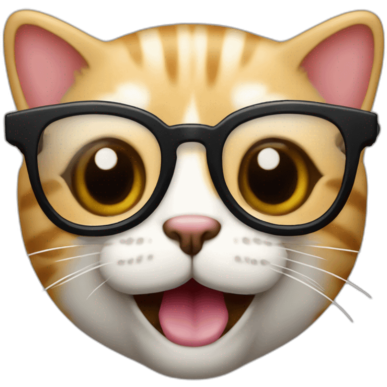 Gato con lentes y Dientes filosos  emoji