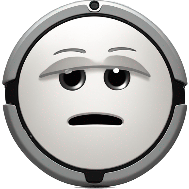 Roomba with sad eyes crying emoji