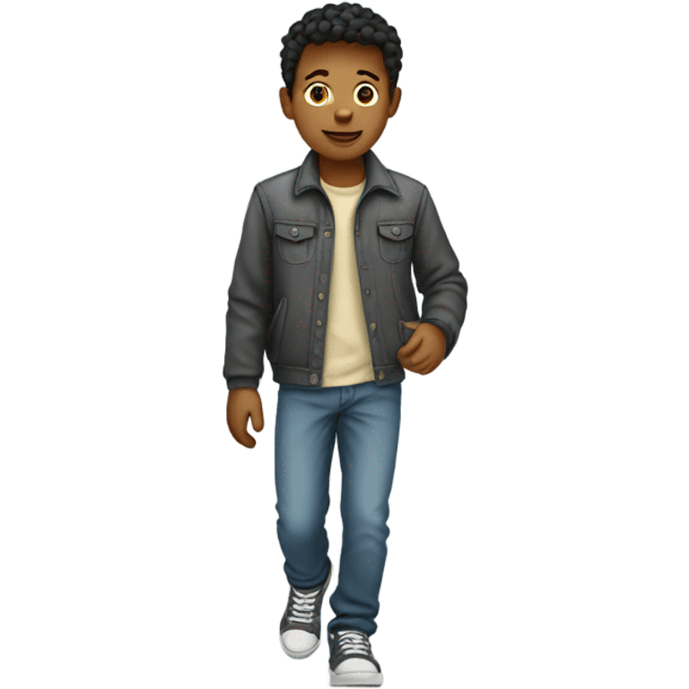 boy in casual attire walking emoji