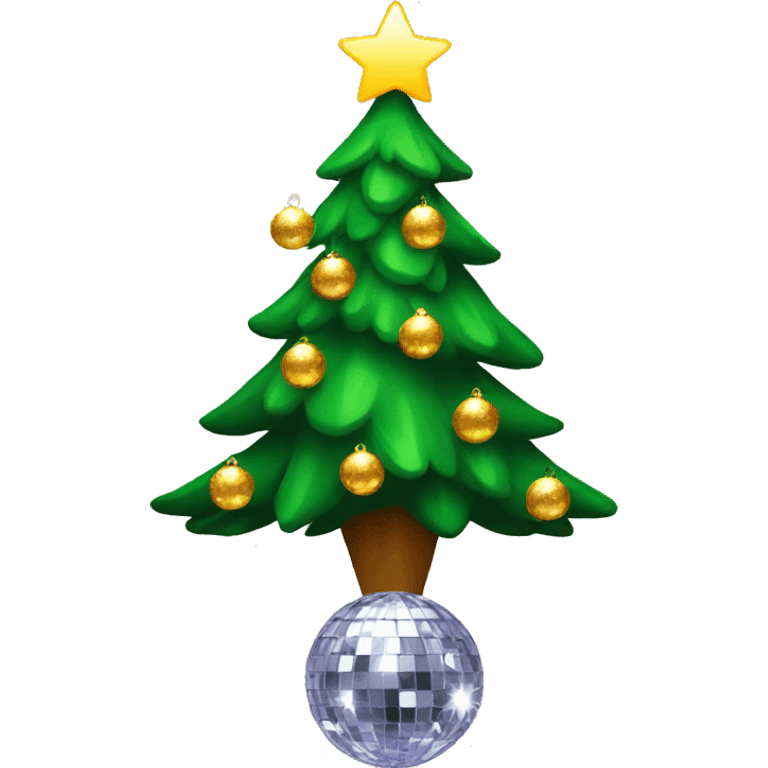 Christmas tree with disco balls emoji