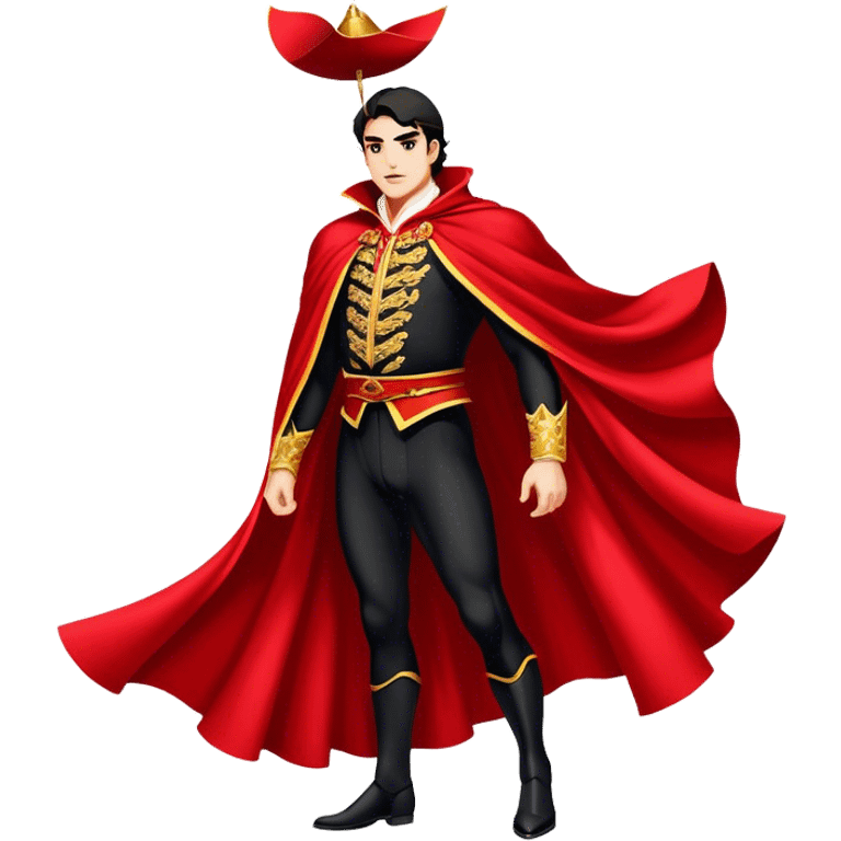 ​Cinematic Spanish Matador Holding a Red Cape, rendered with dynamic motion blur and vivid, high-contrast lighting, emoji