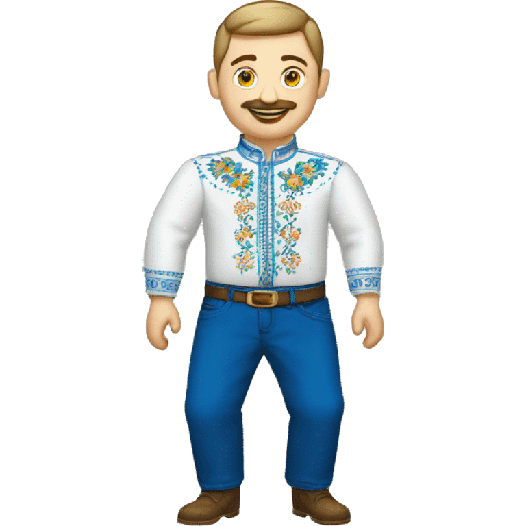 Ukrainian in embroidered shirt and blue trousers emoji