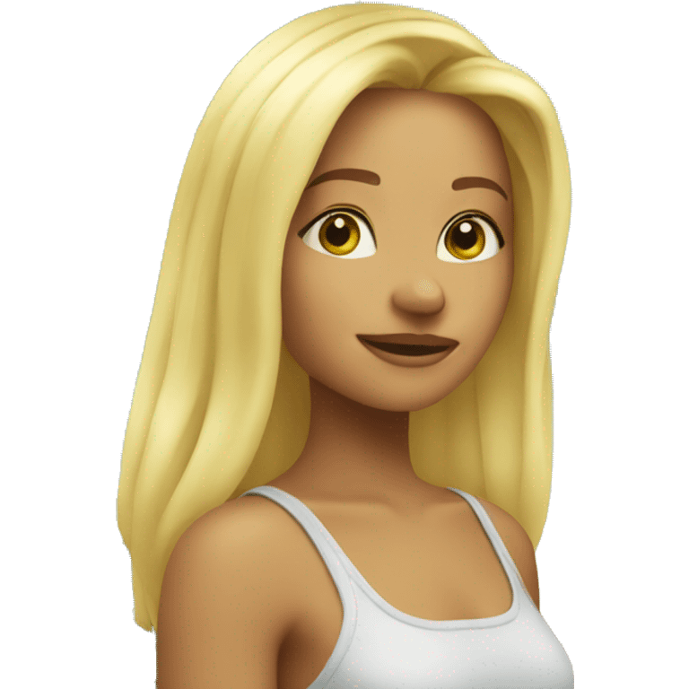 blond girl on island emoji