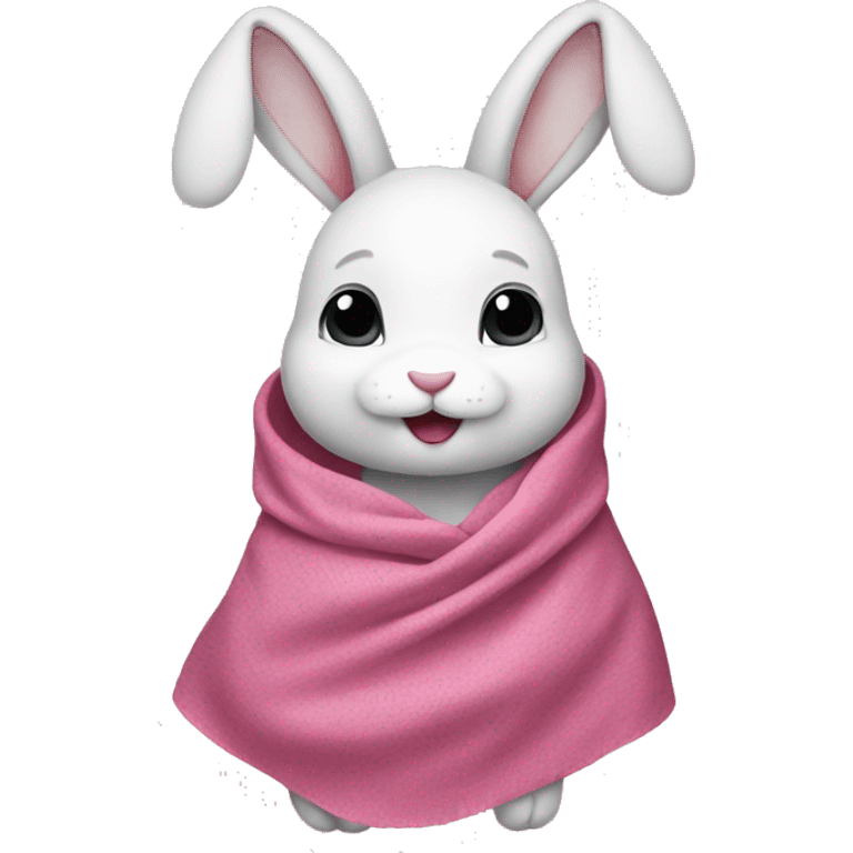 bunny wearing pink shawl emoji