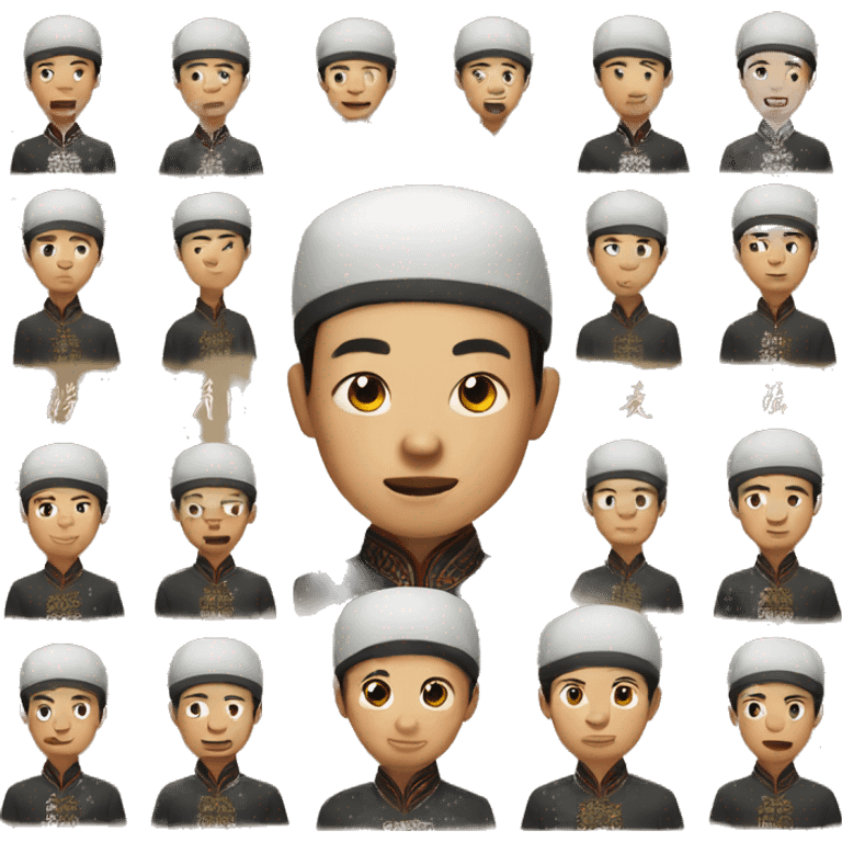 chinese man in malay traditional attire. emoji