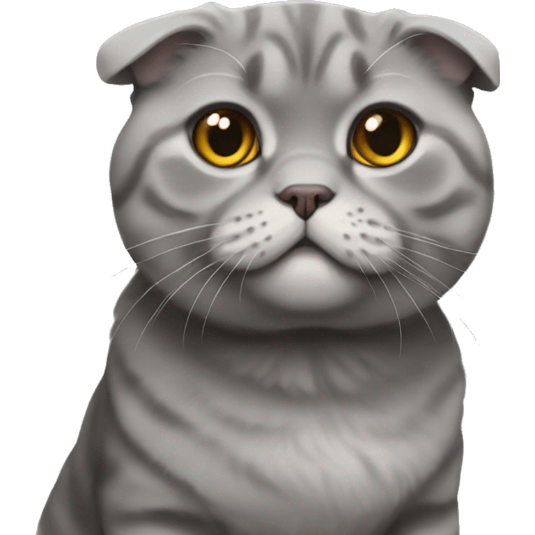 Gray scottish fold emoji