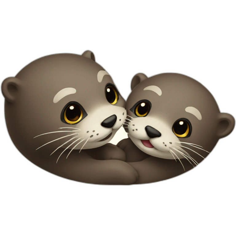 Two otter loves each other emoji