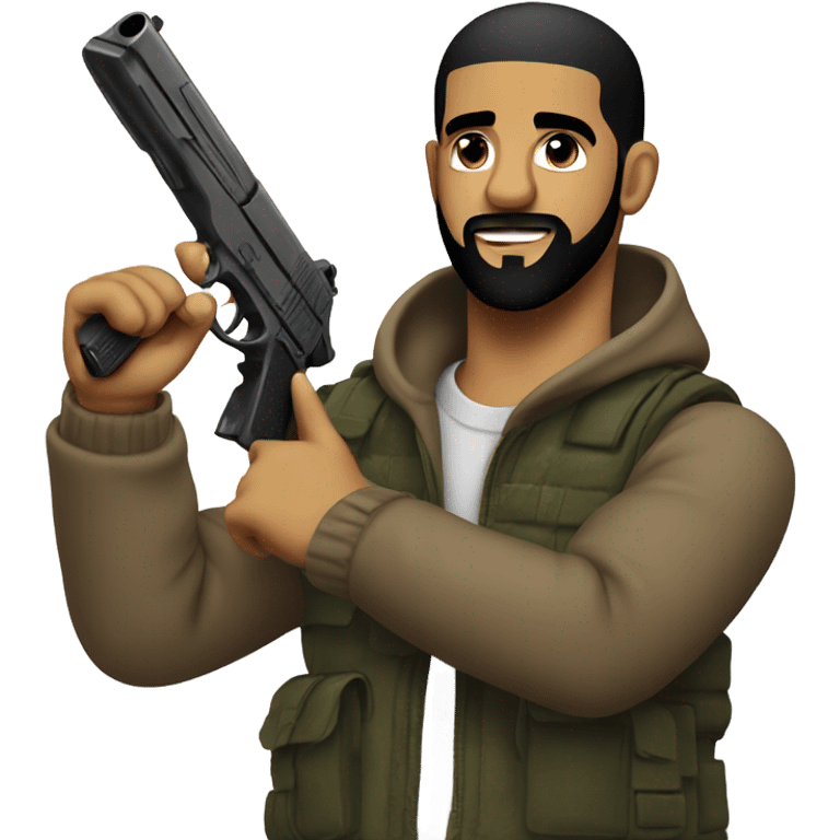 Drake with a gun ￼ emoji