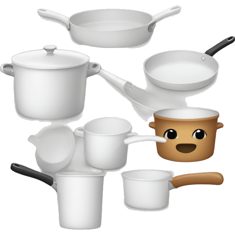 White pots and pans emoji