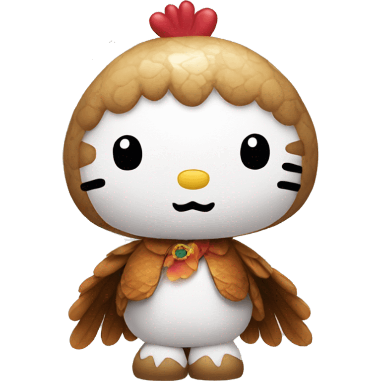 Hello kitty wearing a turkey costume  emoji