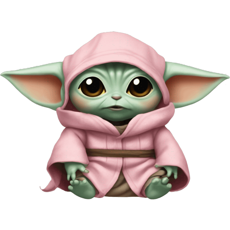 Pink baby yoda grogu emoji