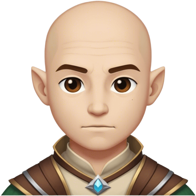 DnD character. The composition is centered, showing only the head and upper chest, ensuring perfect symmetry and alignment. emoji