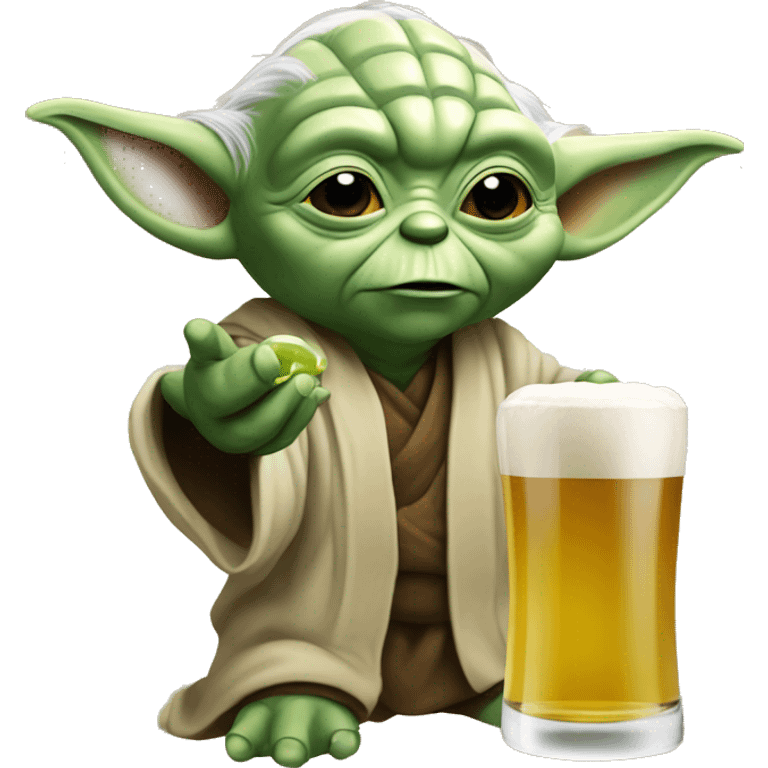 Yoda qui boie une bière  emoji