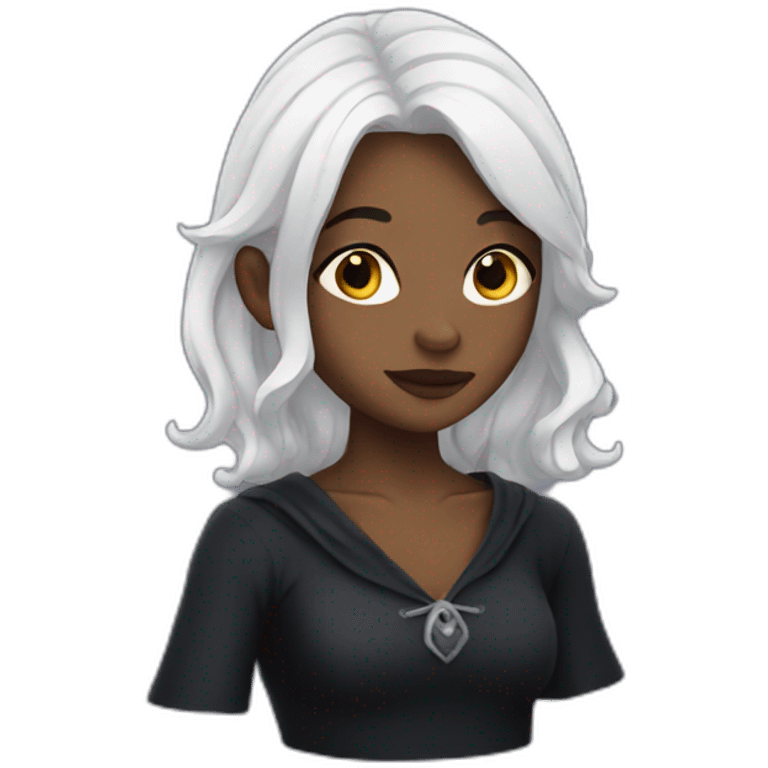 Young witch with white hair emoji