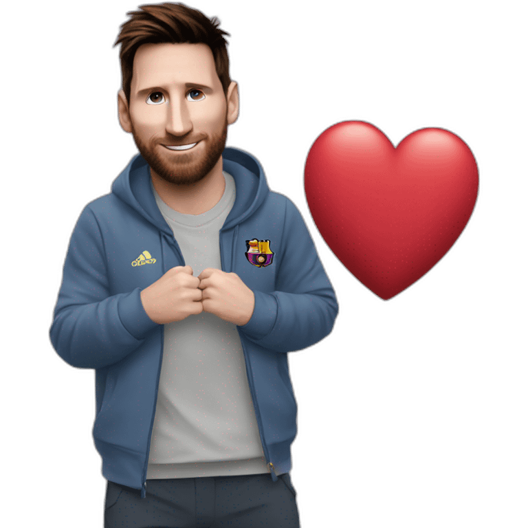 Messi con corazones emoji