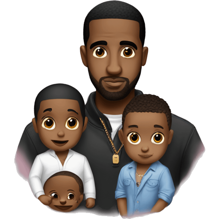 Pdiddy whit Drake and a baby emoji