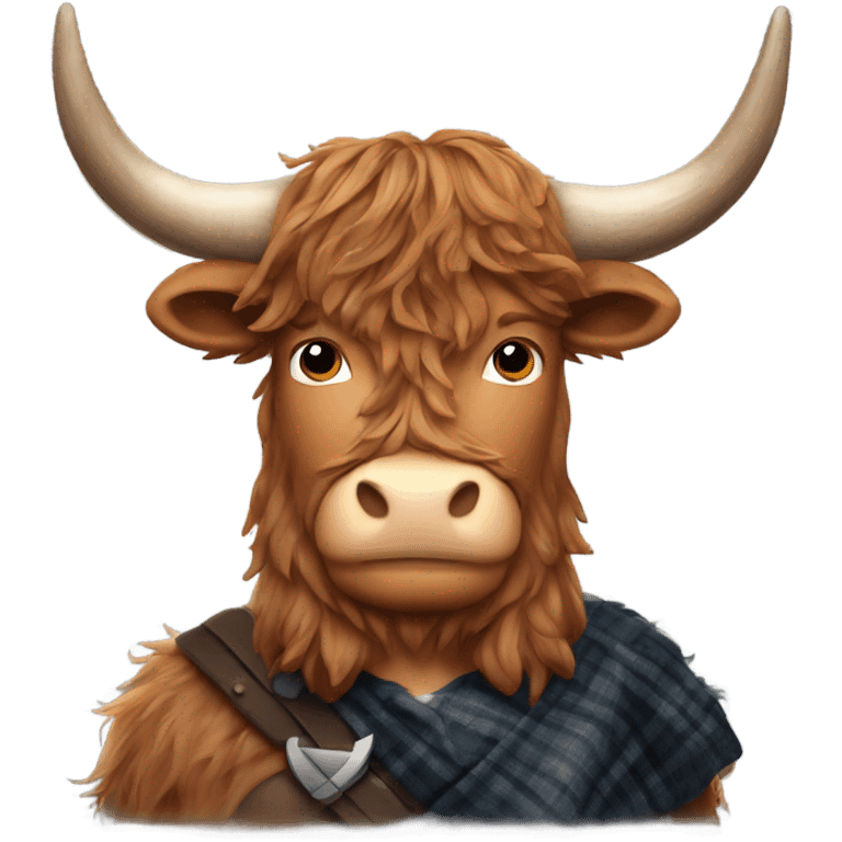 Sam heughan on a Scottish highland cow  emoji