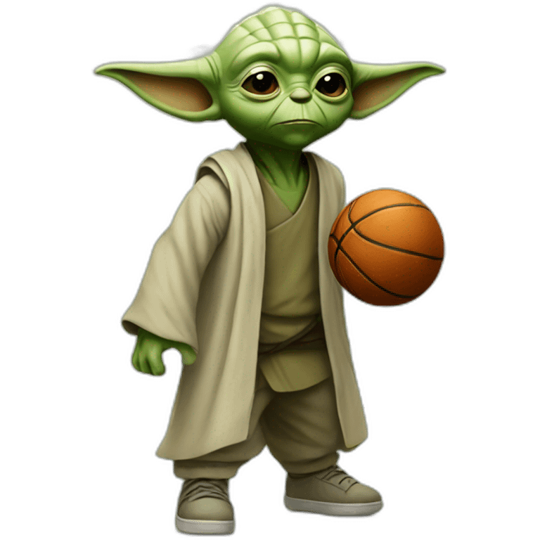 Yoda playing basketball emoji