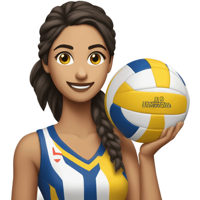 Una chica morena jugando voleibol emoji