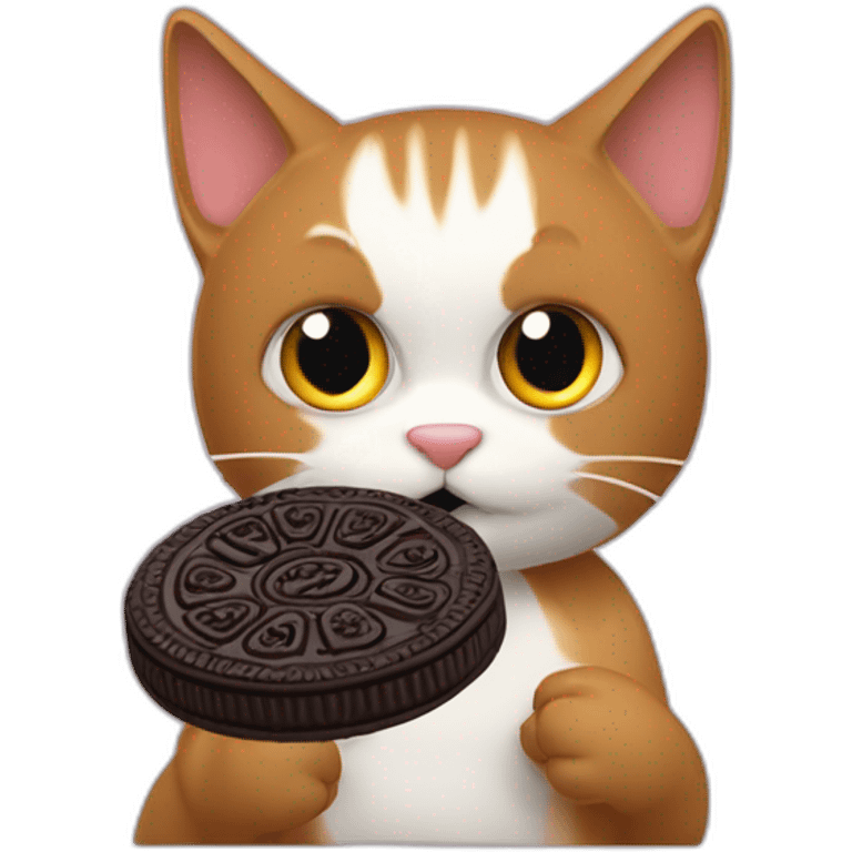 Gato comiendo oreo emoji