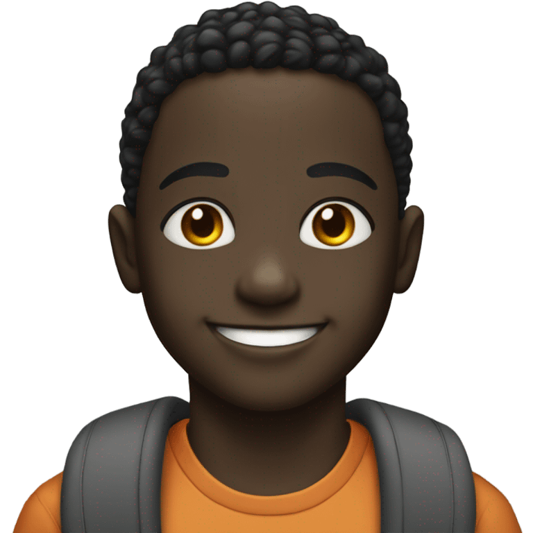 Young black boy smiling  emoji