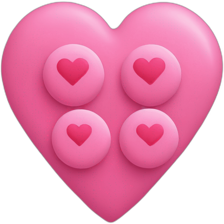 circle pink shape pills with heart shape on it emoji