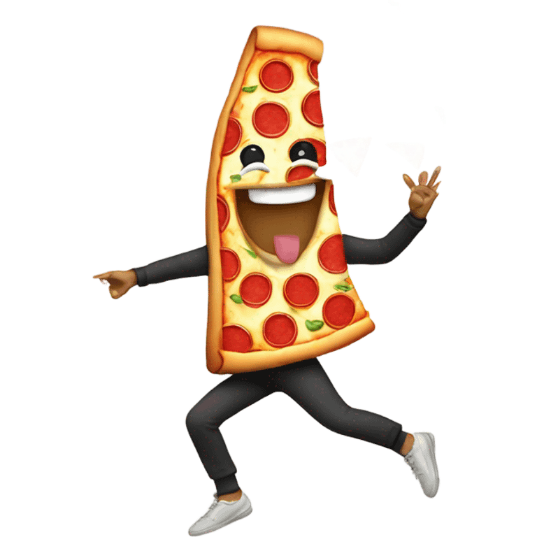 Happy pizza dancing  emoji