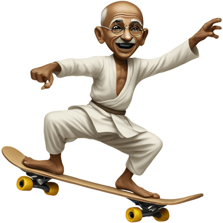 Ghandi doing a kickflip  emoji