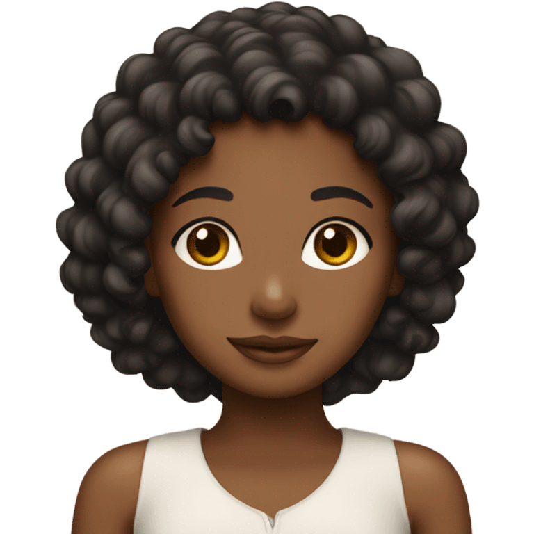 brown girl with black curl emoji