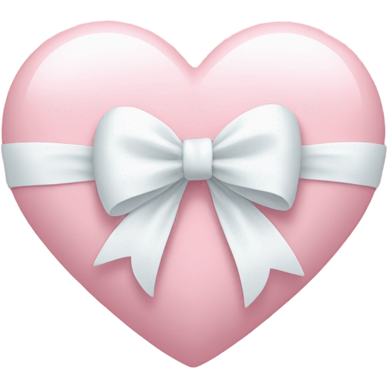 Pastel pink heart with white bow emoji