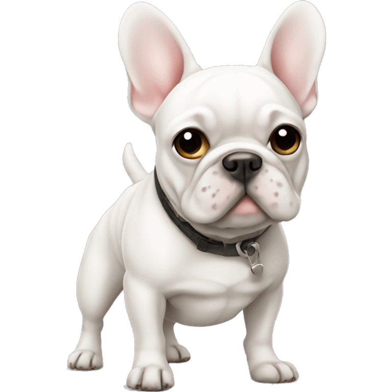 White Frenchie standing emoji