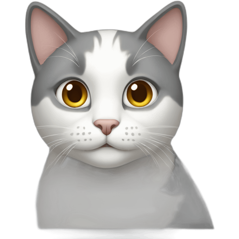 Grey and white cat emoji