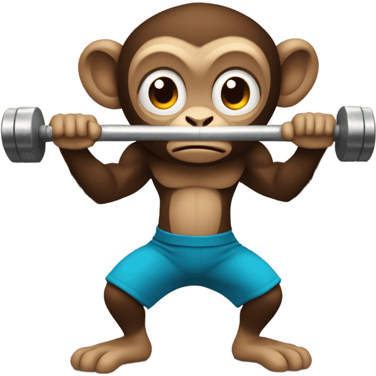 Monkey lifting weights emoji