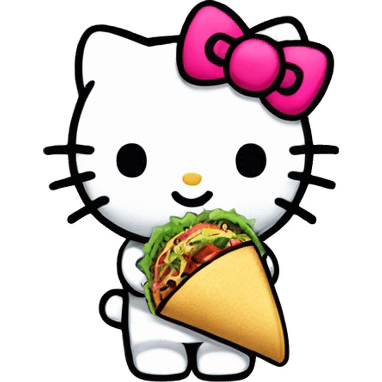 Hello-kitty hello-kitty holding a taco emoji