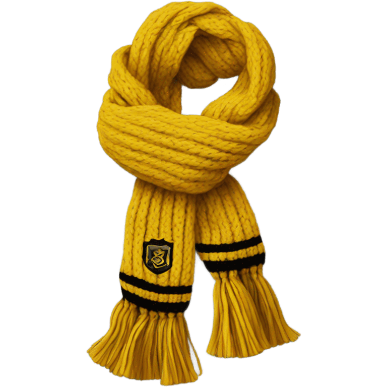 yellow knitted Hufflepuff scarf emoji