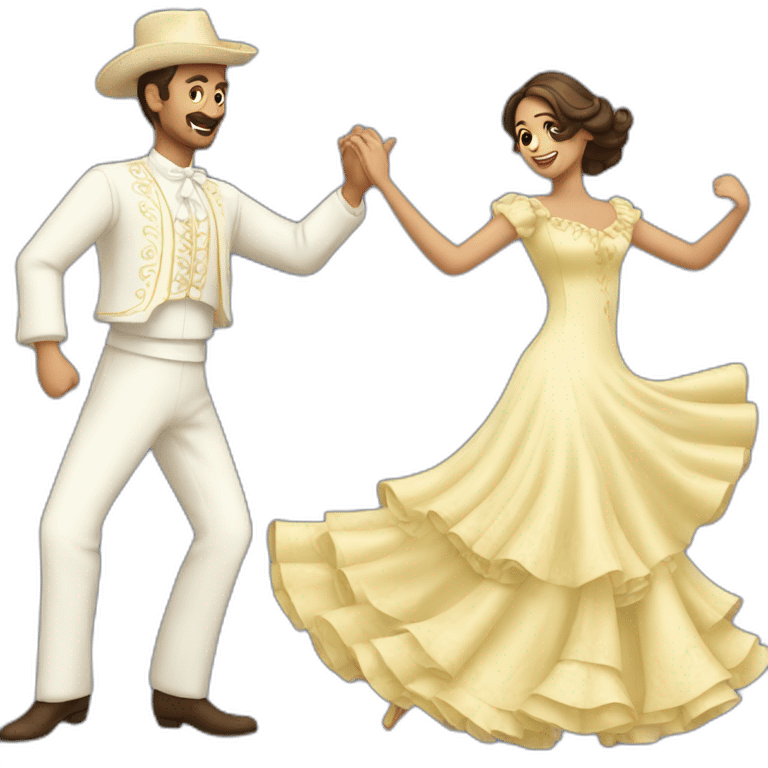 man and woman dancing sevillanas emoji