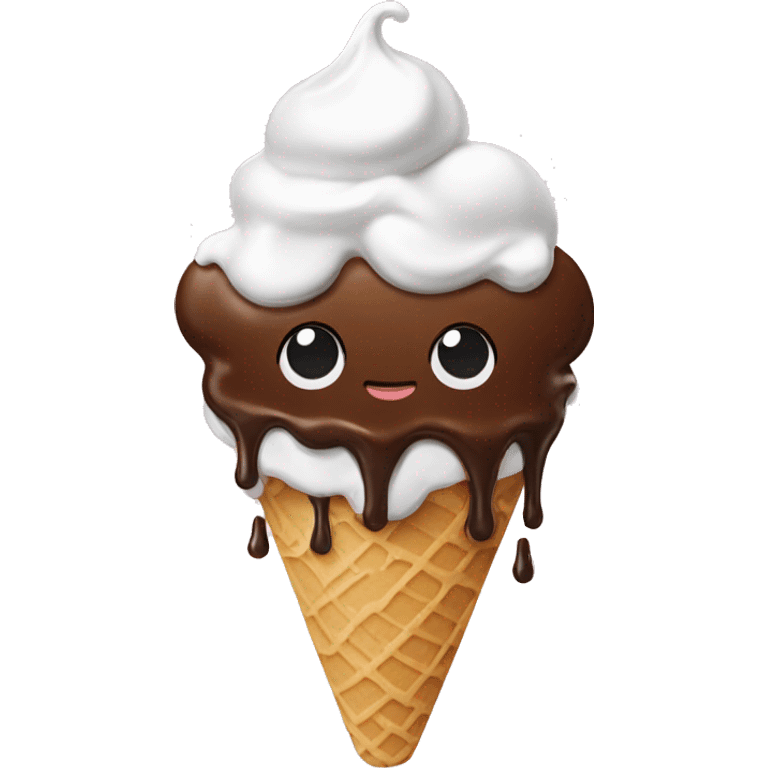 drippy ice cream sundae emoji