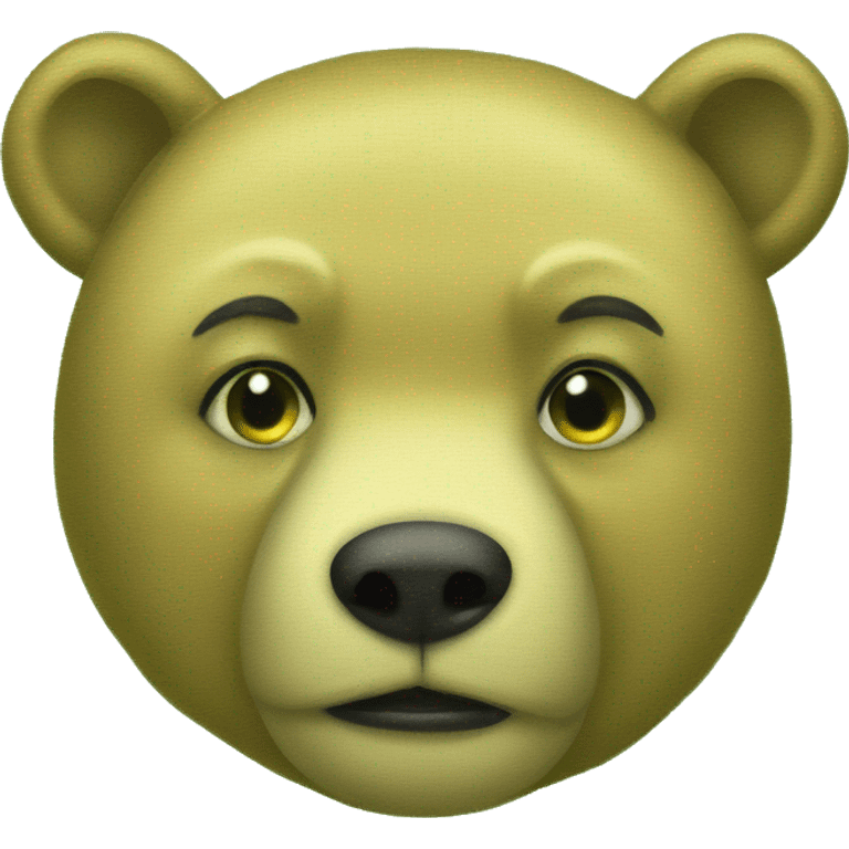 Yellow bear with a lime green unibrow emoji