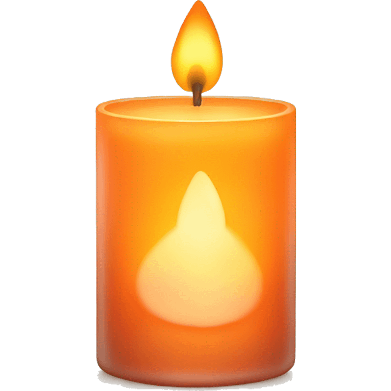 candle, orange tones in a glass emoji