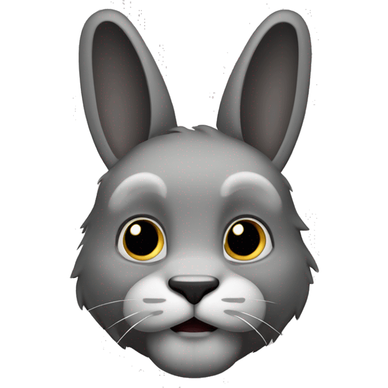 Lapin tête de lion noir et gris emoji