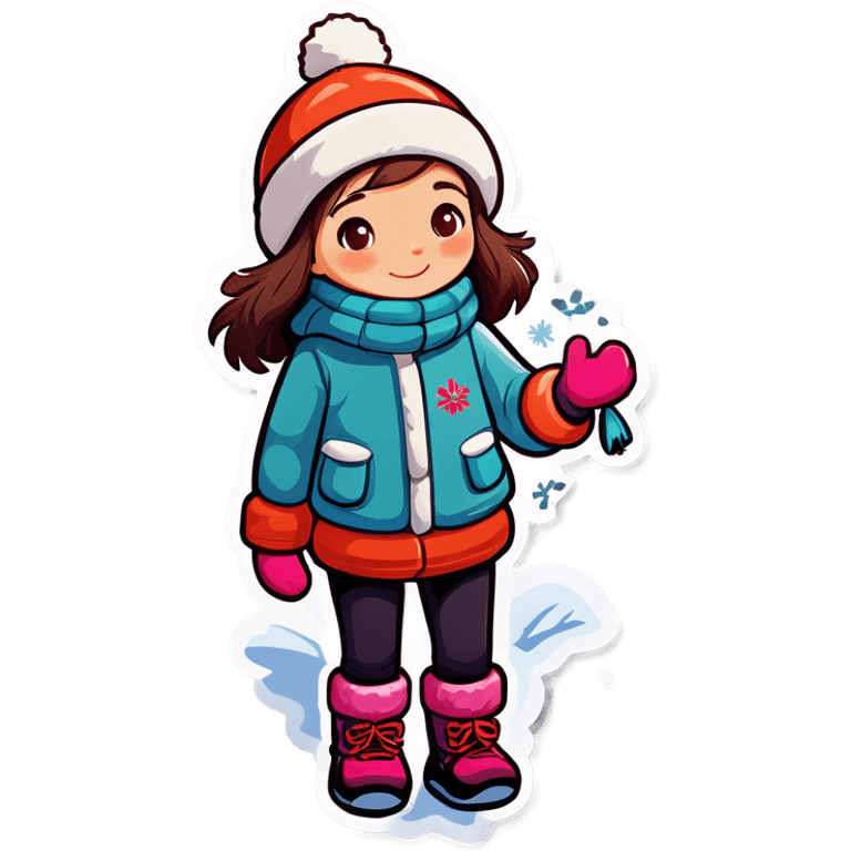 winter girl enjoying nature emoji