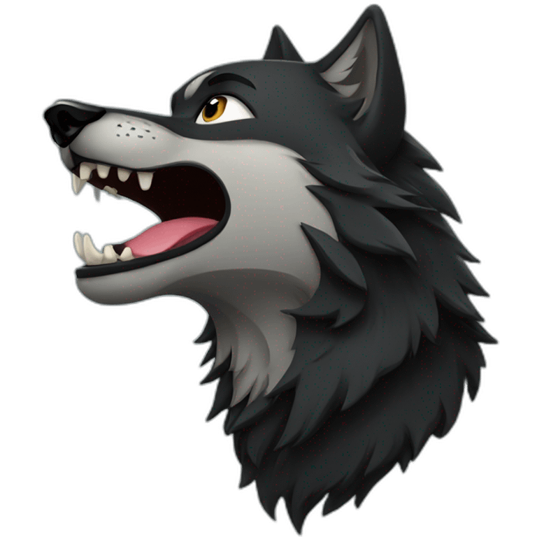 Black wolf howling  emoji